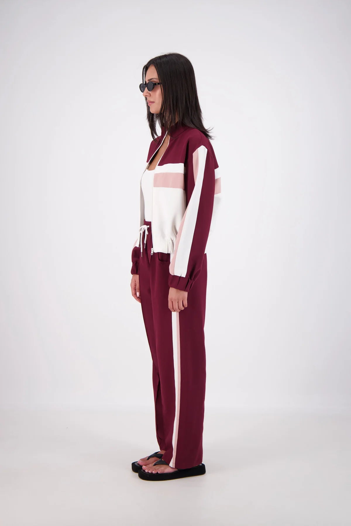 Cassis Funnel Neck Jacket | Plum/Pink