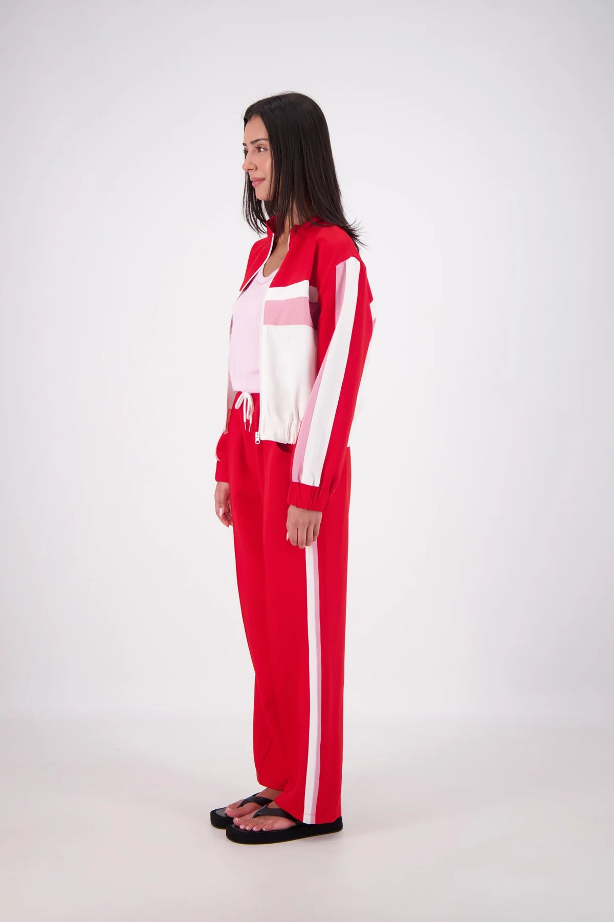 Cassis Funnel Neck Jacket Red/Pink