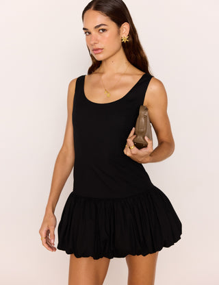 Binta Bubble Cotton Linen Blend Mini Dress