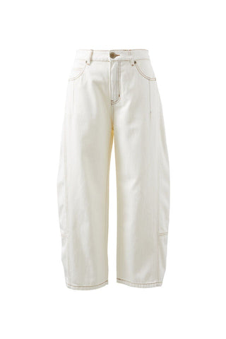 Demi Barrel Jean Ecru, product on white background