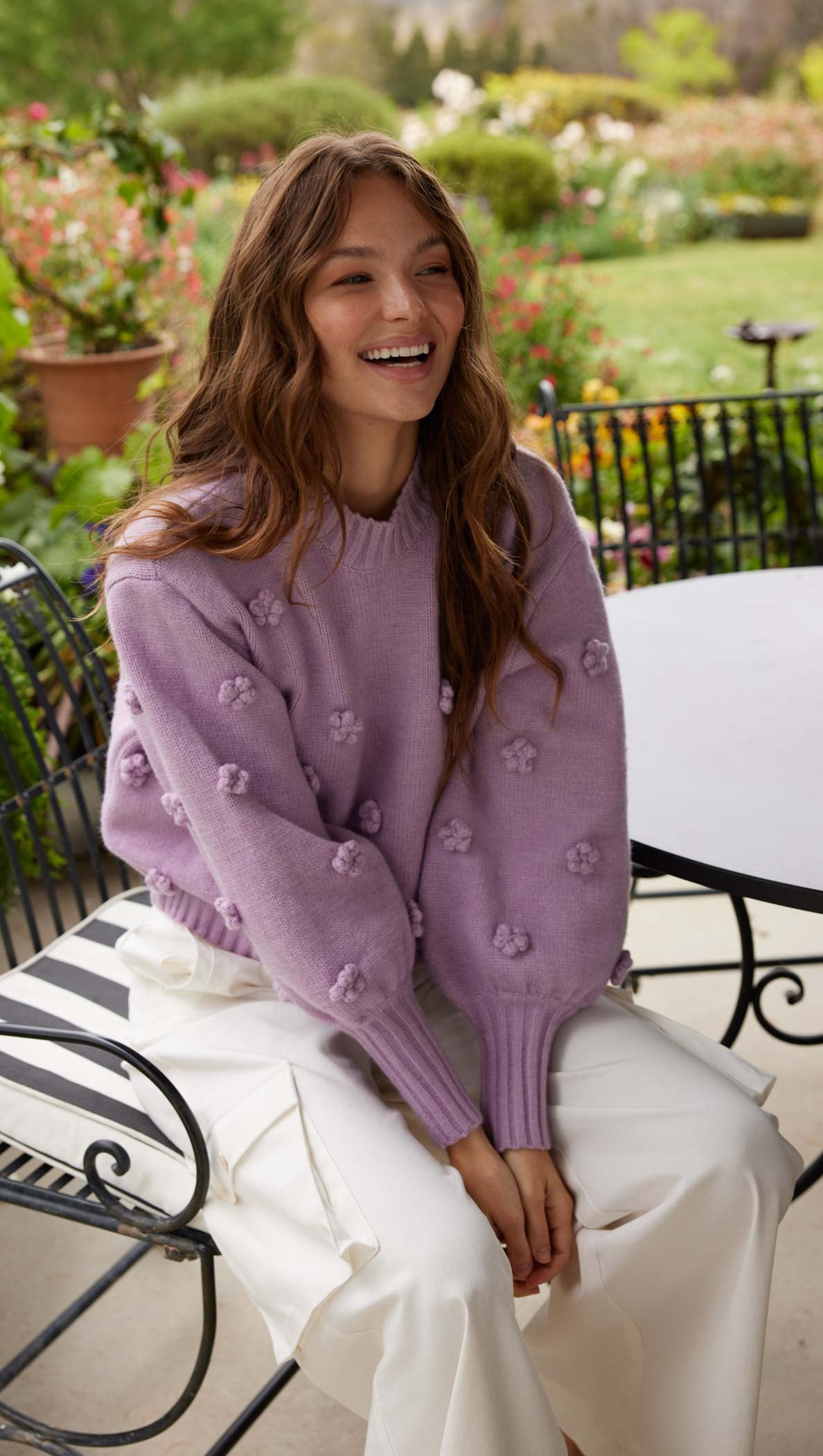 Daisy Flower Knit - Lilac