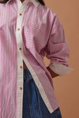 Peta Oversized Shirt Hibiscus Pink