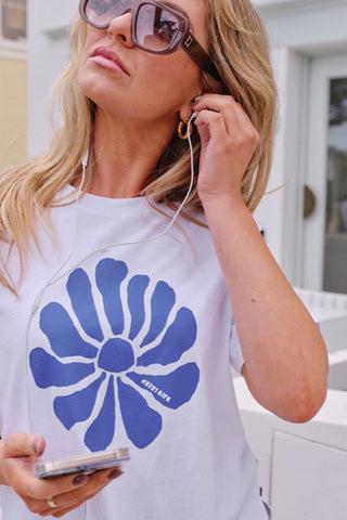 Stevie Slouchy Tee - White/Ceres Flora