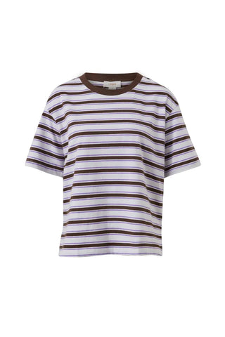 Stevie Slouchy Tee - Brunette Orchid Stripe