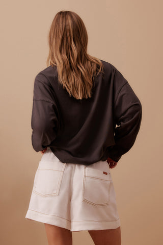 DARCY RELAXED EVERYDAY SHORT Ecru Twill