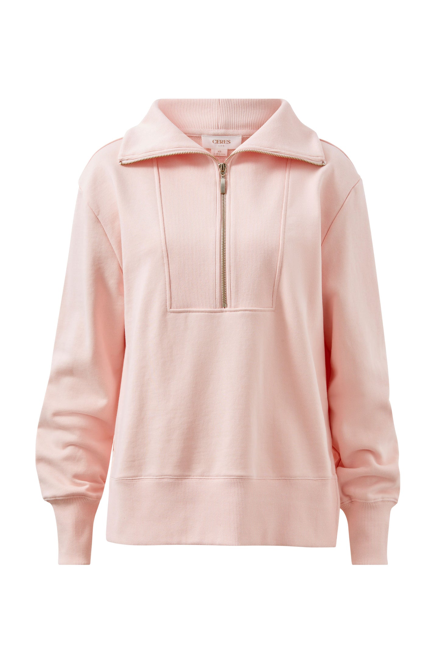ISABELLA HALF ZIP SWEAT Pink