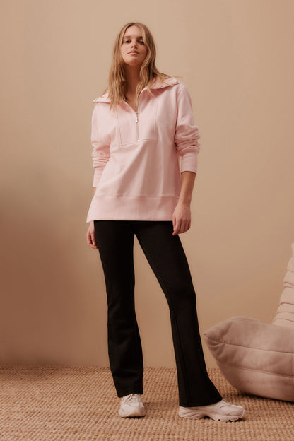 ISABELLA HALF ZIP SWEAT Pink