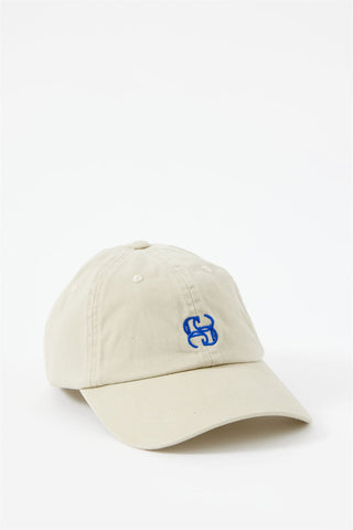 Pip Everyday Cap - Stone/Blue Monogram Embroidery