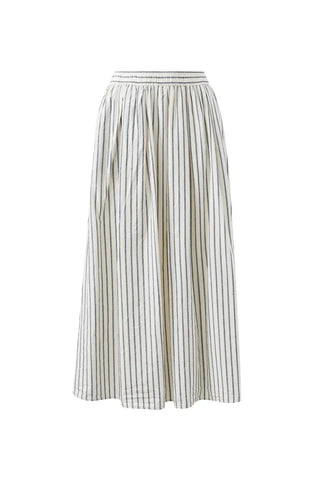 Florence Maxi Skirt - Winter White/True Navy Stripe
