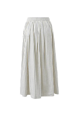 Florence Maxi Skirt - Winter White/True Navy Stripe