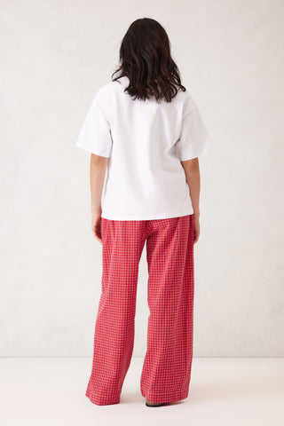 The Lounge classic red white check