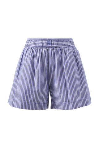 MILA SHORT college blue white stripe