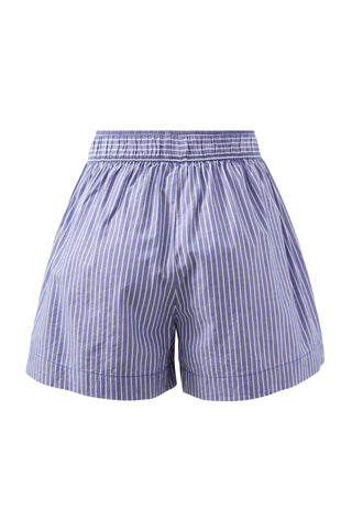 MILA SHORT college blue white stripe