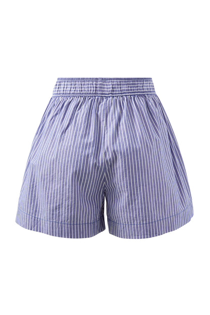 MILA SHORT college blue white stripe