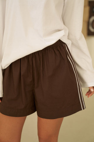 Mila Short - Chocolate Side Stripe