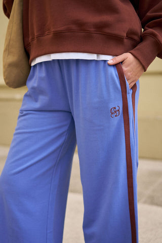 Gigi Wide Leg Terry Trackpant Vintage Blue