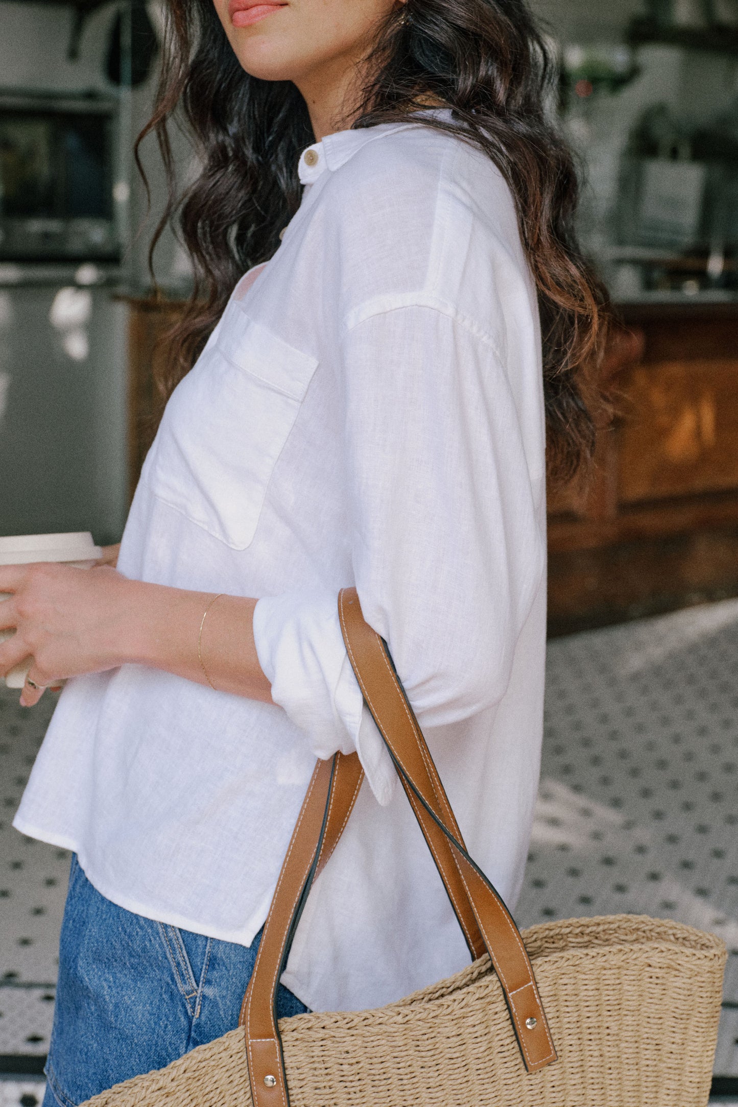 Relaxed Pocket Shirt White