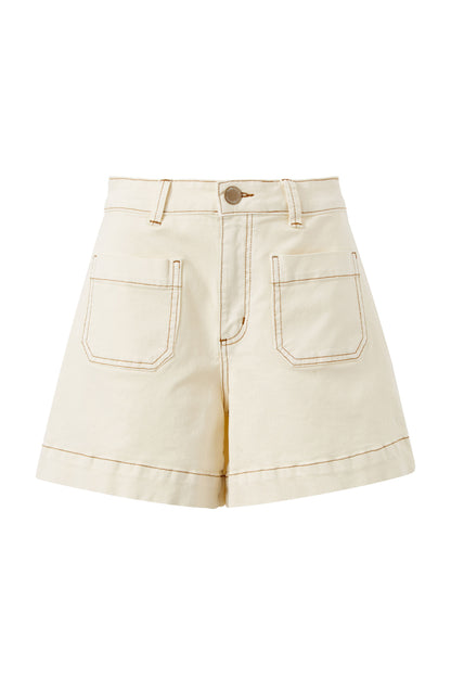 Esther Denim Patch Pocket Short