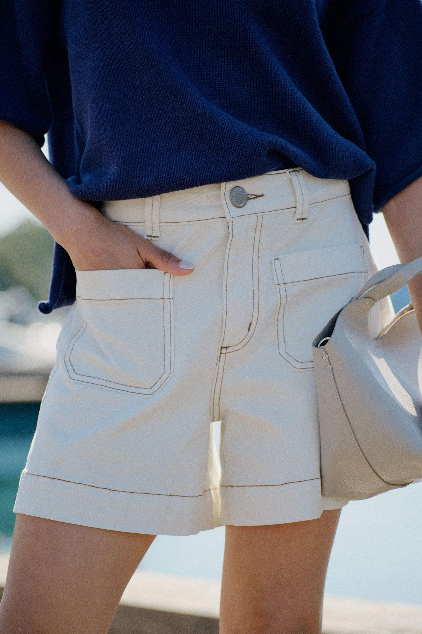 Esther Denim Patch Pocket Short