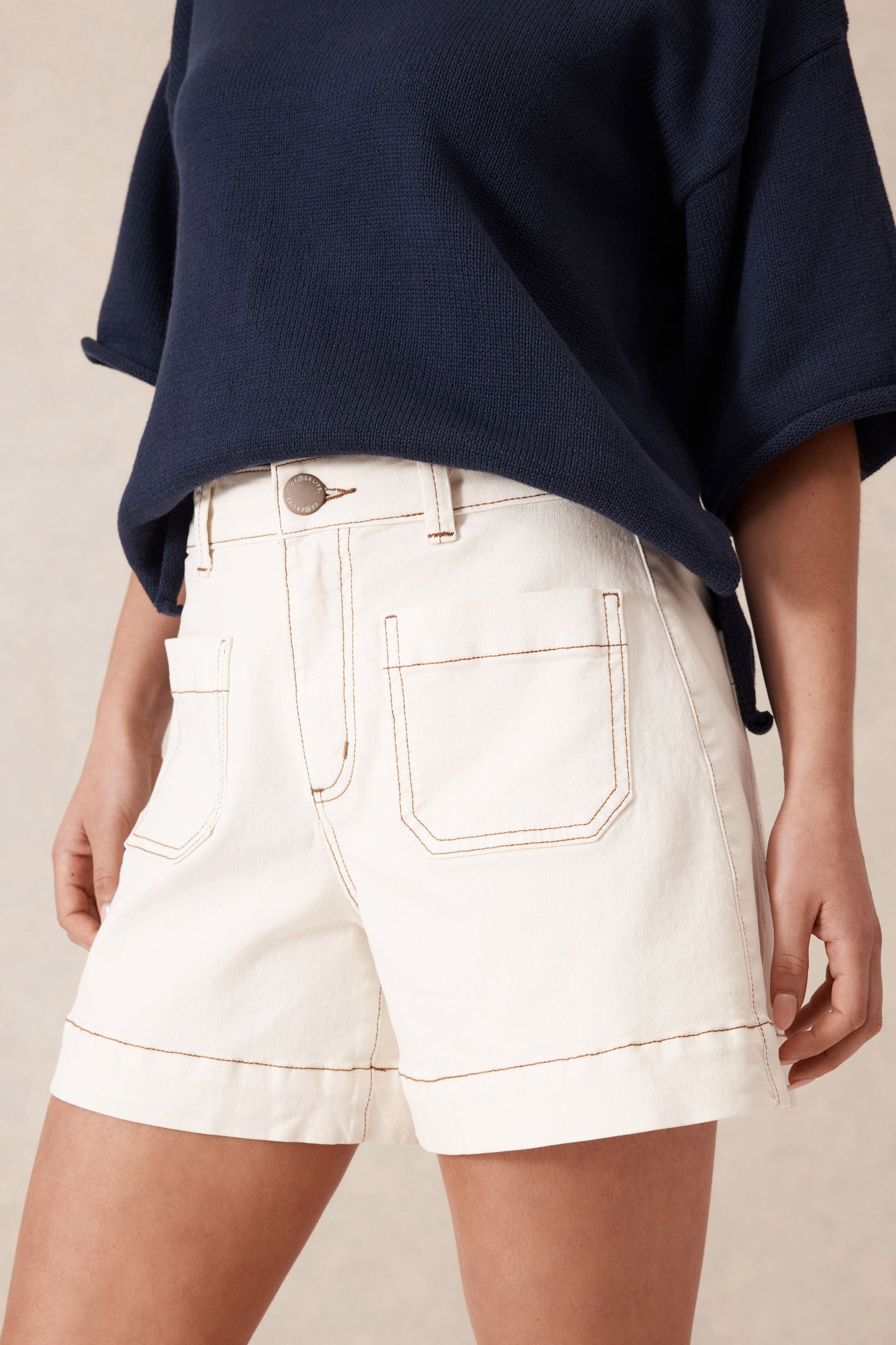 Esther Denim Patch Pocket Short