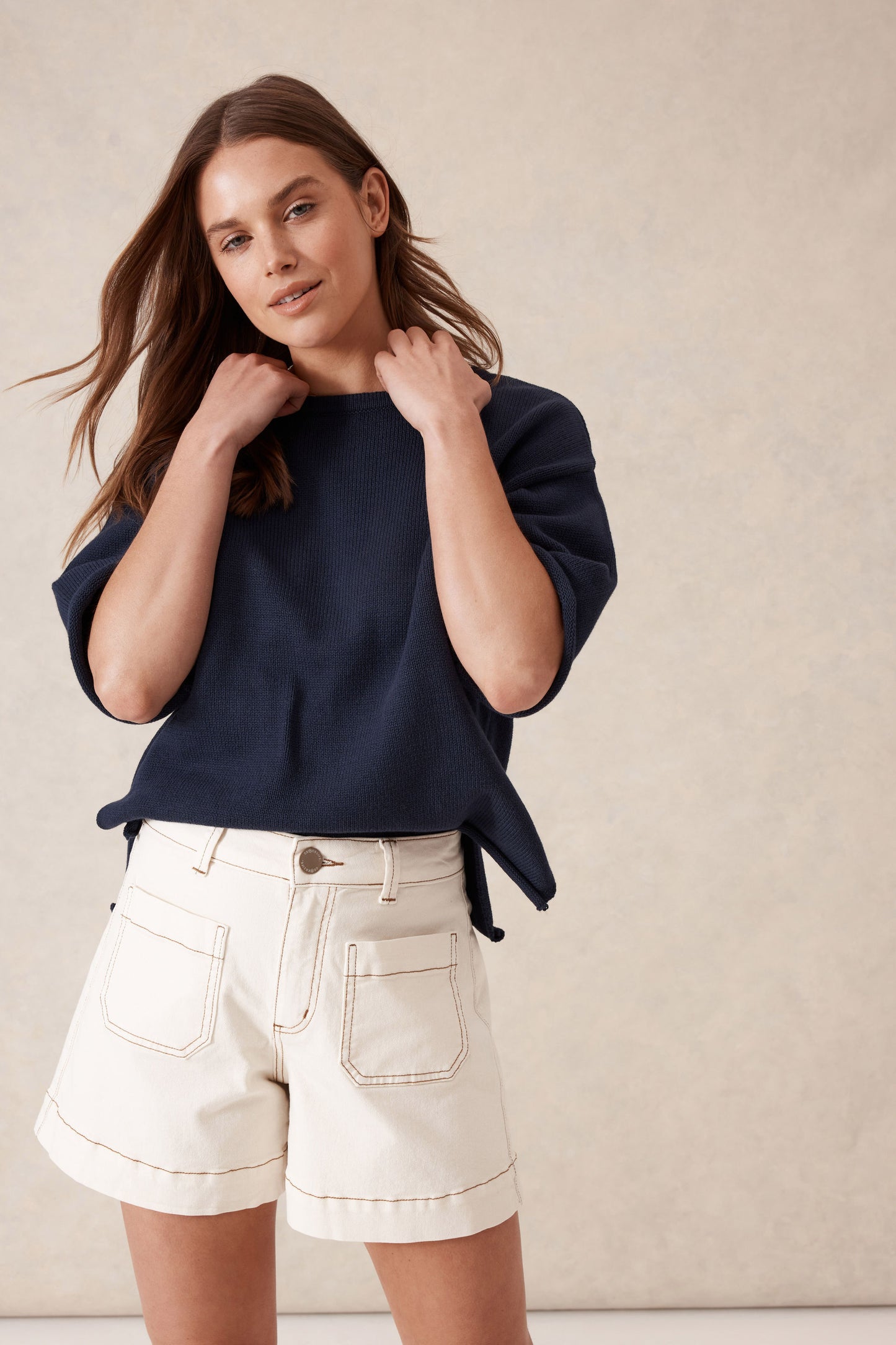 Esther Denim Patch Pocket Short
