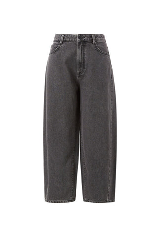 Maggie Tapered Barrel Jean/Washed Black
