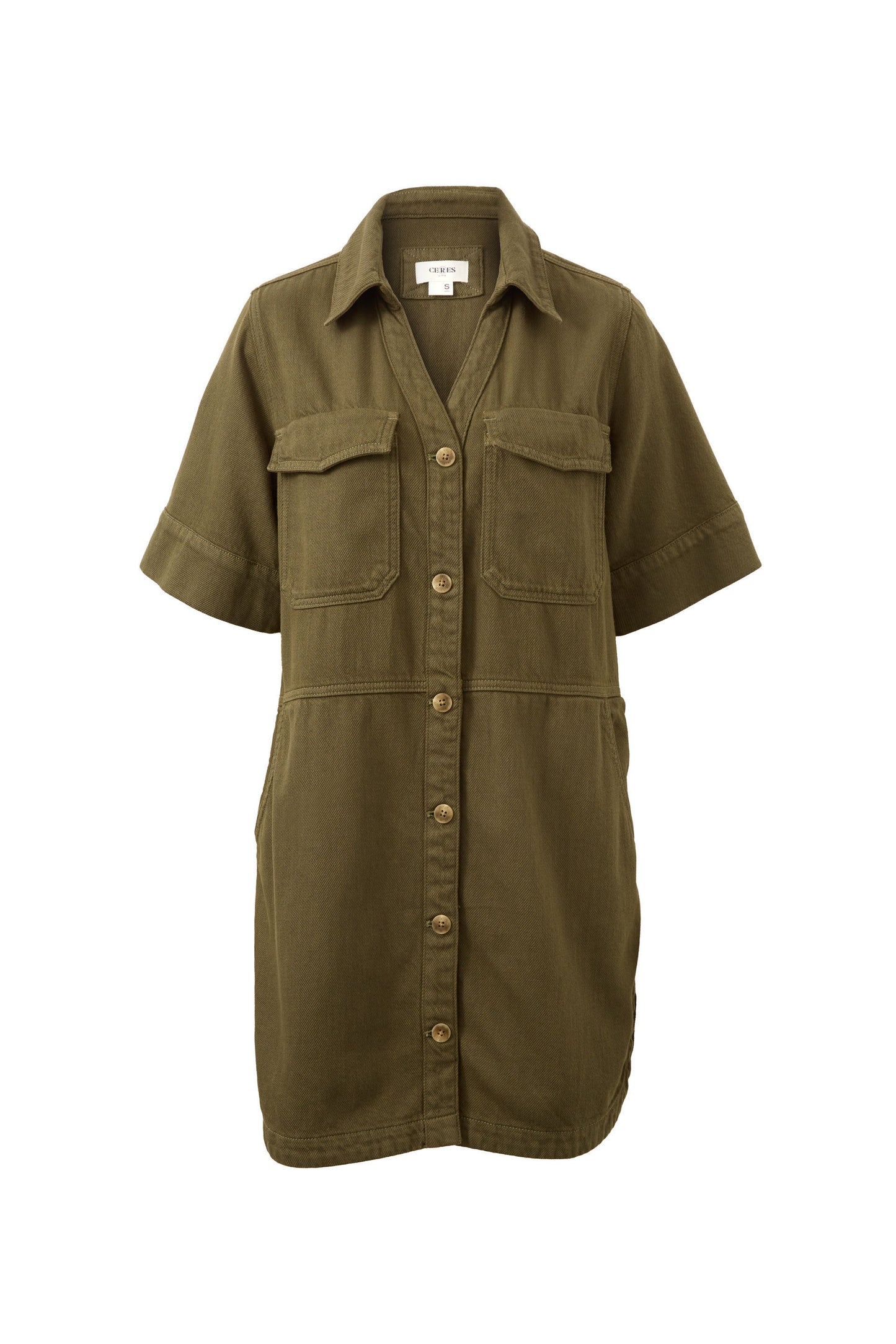 Side Pocket Boxy Dress | Deep Olive