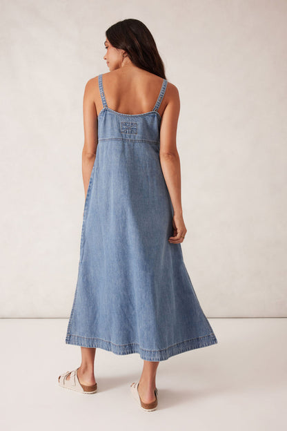 DENIM BEACH DRESS/WORN BLUE