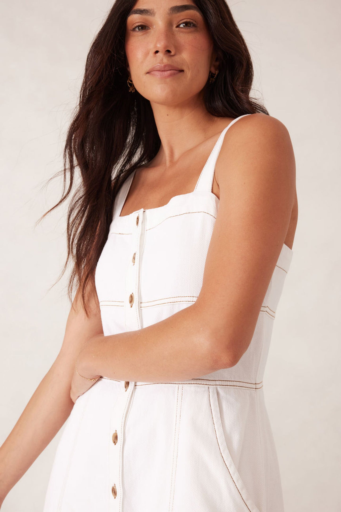 STRAPPY SEAMED MIDI DRESS