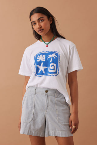 The Weekender Short Blue/White Stripe