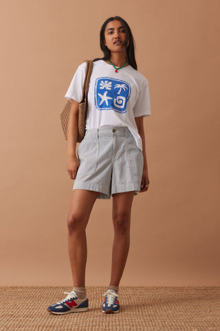 The Weekender Short Blue/White Stripe