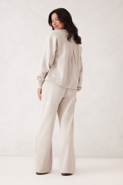 Gracie Relaxed Pin Tuck Trackpant Almond
