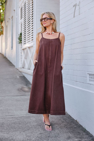 Remy Strappy Midi Dress - Chocolate
