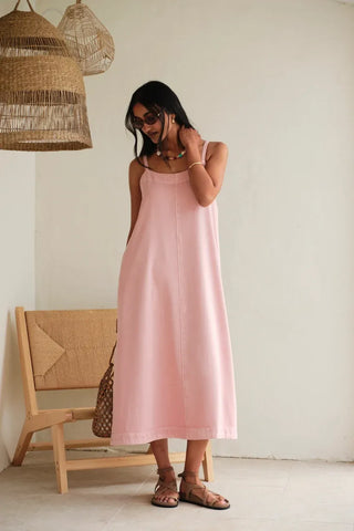 Remy Strappy Midi Dress - Blossom Pink