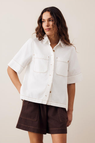 Noa Short Sleeve Shirt - Fresh Ecru