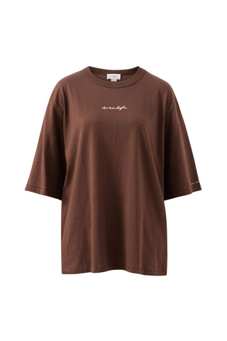 Liv Oversized Tee Chocolate | Ceres Script