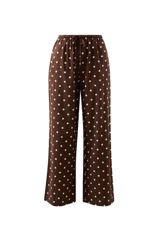 Resort Pant | choc polka dot