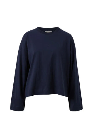 Beau Long Sleeve Slouchy Tee - True Navy
