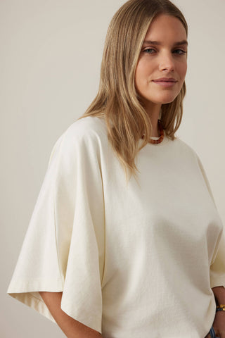 Lucy Relaxed Sleeve Tee - Milk