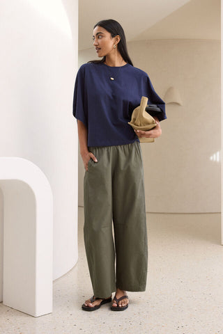 Lucy Relaxed Sleeve Tee - Navy