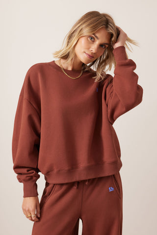 Quinn Slouchy Crew Burnt Toffee