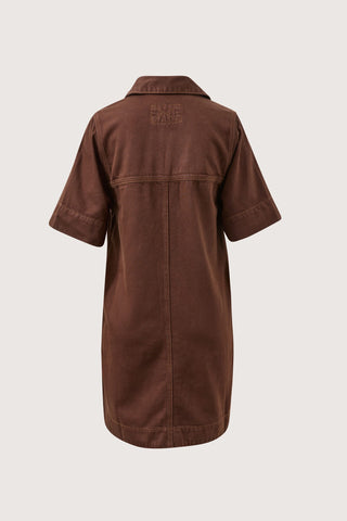 Bonnie Relaxed Shirt Dress - Chocolate