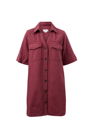 Bonnie Relaxed Shirt Dress - Mulberry, front view