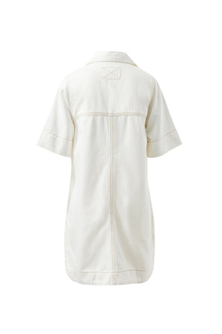 Bonnie Relaxed Shirt Dress - Fresh Ecru, styled view