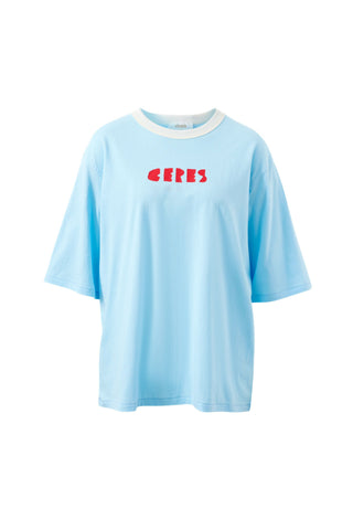 Luna Relaxed Tee - Fresh Blue/Ceres Heritage Red, front view