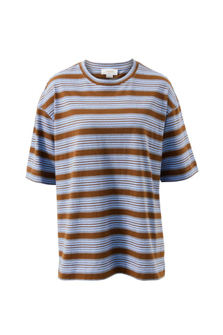 Marlowe Oversized Tunic - Sky Blue/Toffee Stripe