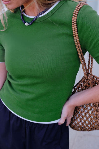 Luella Rib Tee - Basil