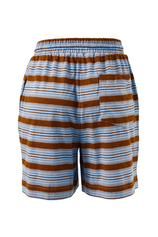 Marlowe Short - Sky Blue/Toffee Stripe