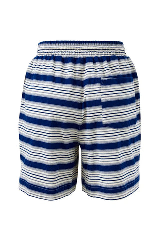 Marlowe Short - Buff/Prussian Blue Stripe