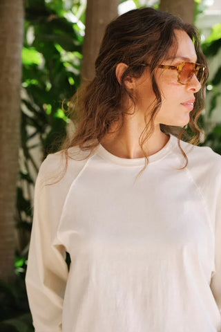 Rileigh Raglan Tee - Warm White/Buff